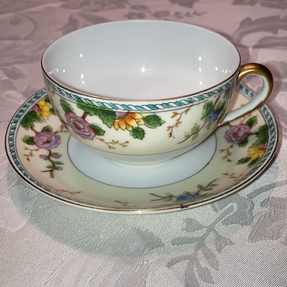 NORITAKE America pattern translucent porcelain cup/saucer $20 - Picture 1 of 8